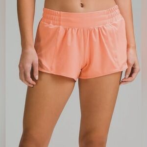 coral lululemon shorts